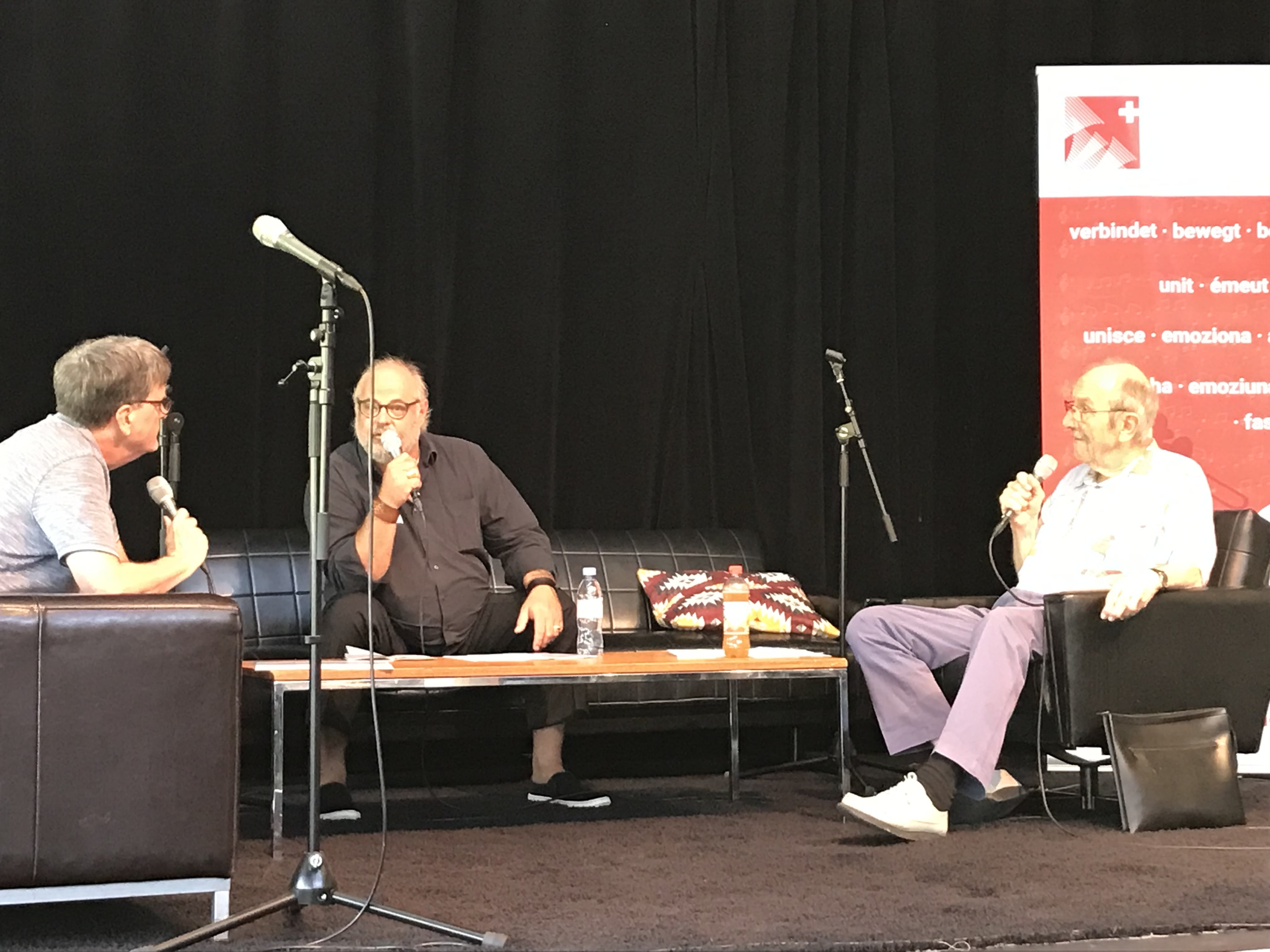 Sie diskutierten über den Zustand der Blasmusik (von links): Rolf Schumacher, Thomas Trachsel und Fritz Neukomm.
